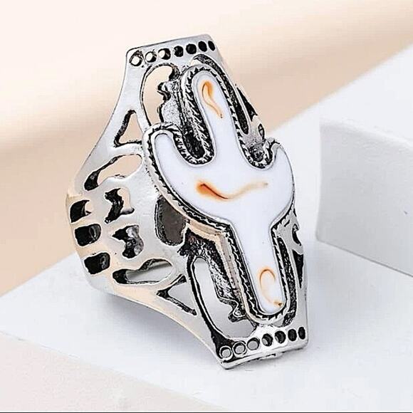 NEW BOHO SILVER CACTUS RING - Picture 2 of 4